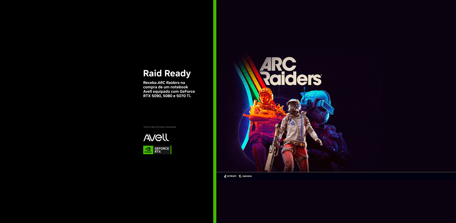 NVIDIA RTX 50 e ARC Raiders com a linha Avell
