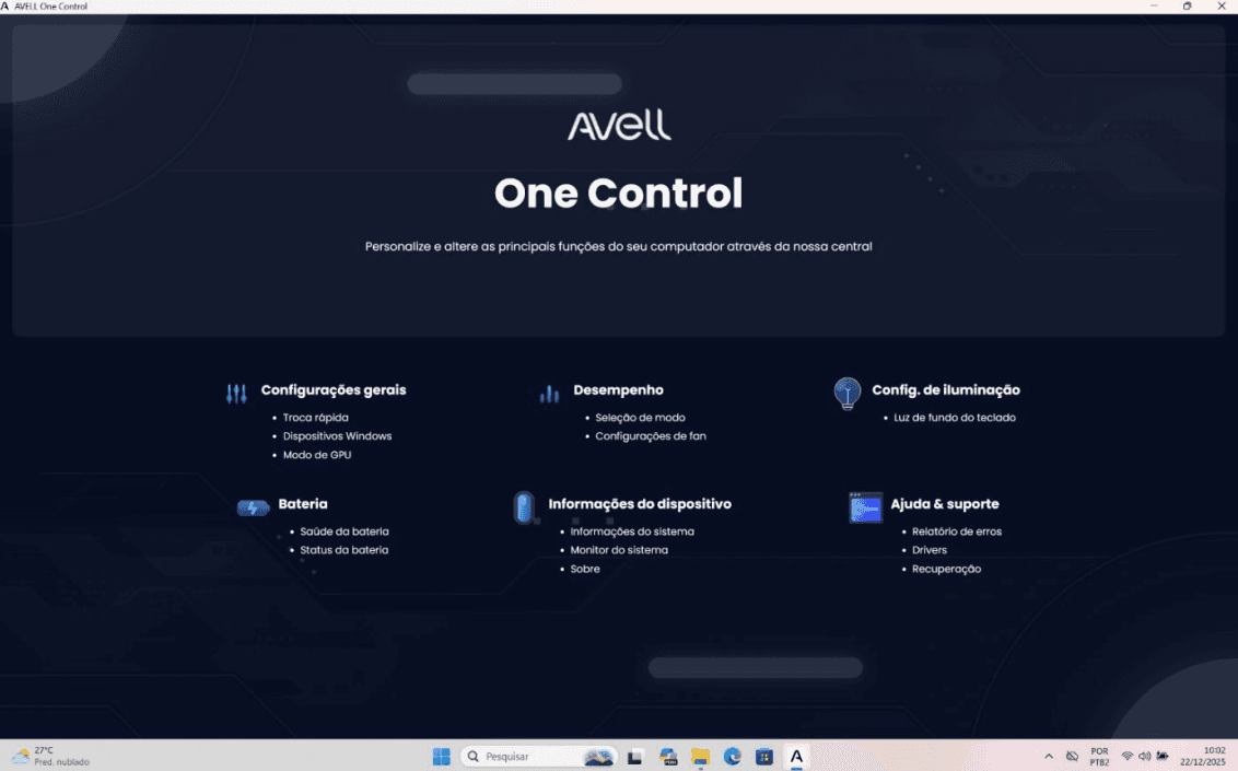 Avell One Control — Guia 1 