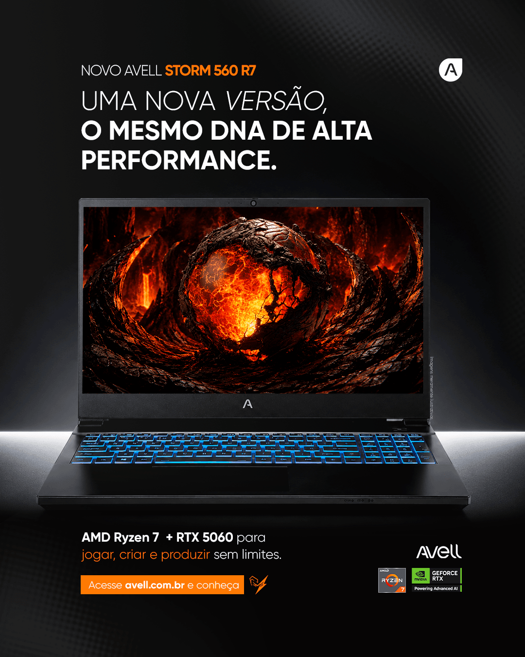 STORM 560 RTX 5060 | Ryzen 7: conheça o lançamento da Avell